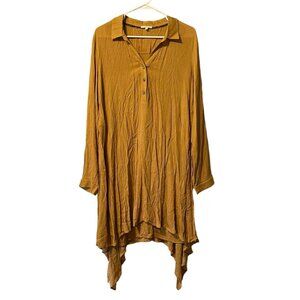 Mystree‎ Anthropologie Tunic Shark Hem Dress Size Large Boho Peasant Cottagecore